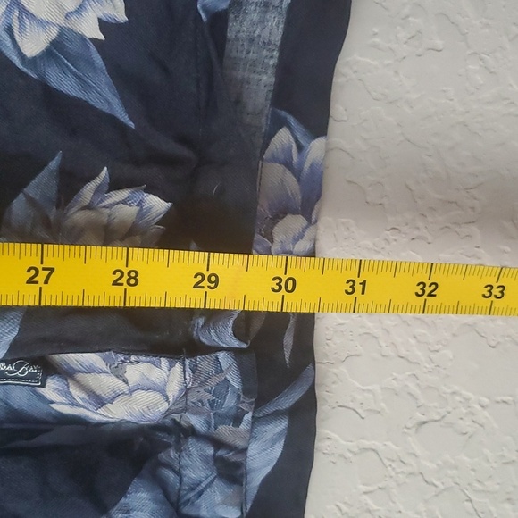 Bermuda Bay Blue Silk Men's XL Floral Short Sleeve Pocket Shirt - Picture 14 of 14